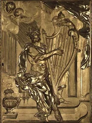 David tocando el arpa (detalle)